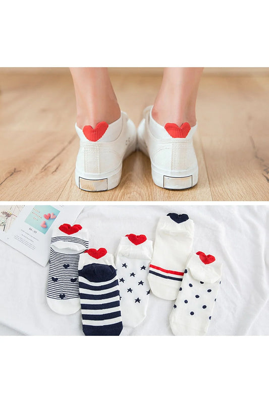 Women's Heart Patterned Socks (5 pairs)