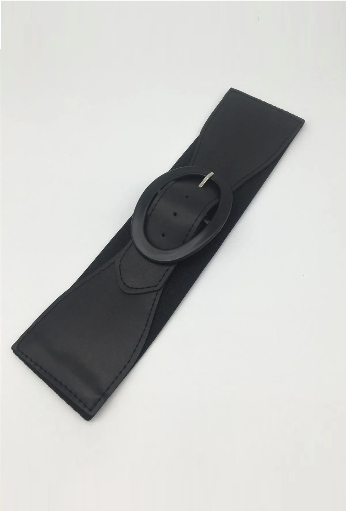 Women's Black Wide Elastic Belt