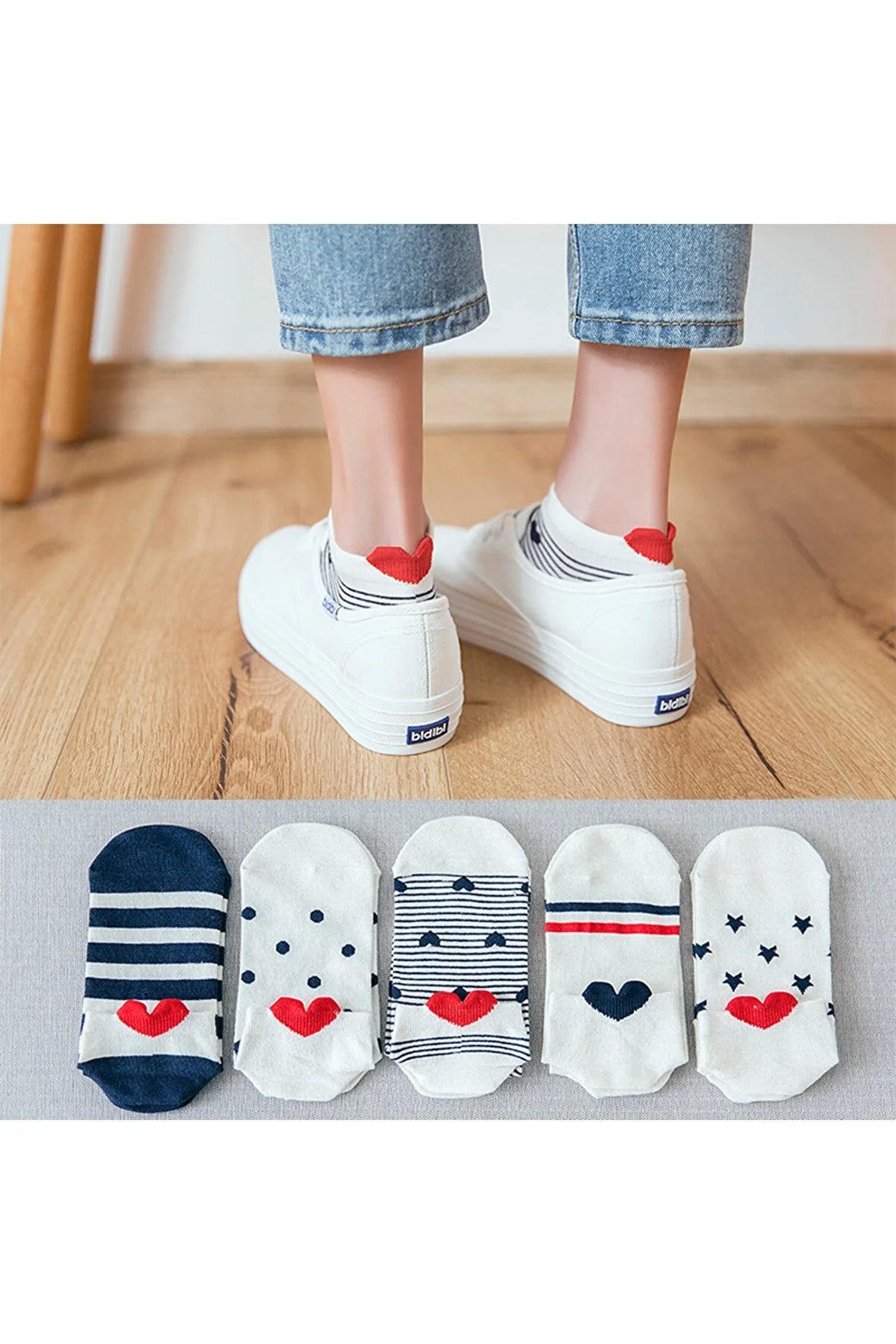 Women's Heart Patterned Socks (5 pairs)