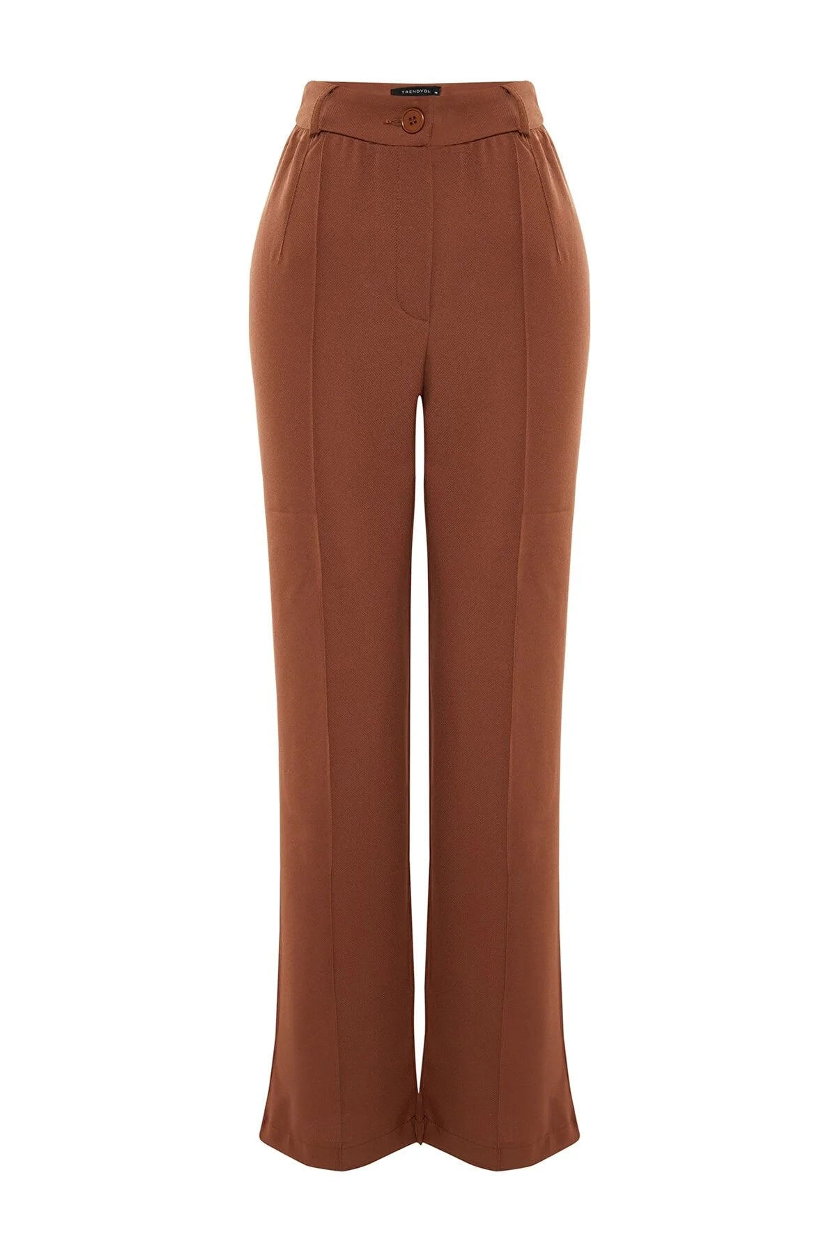 Women's Straight High-Waist Brown Pants