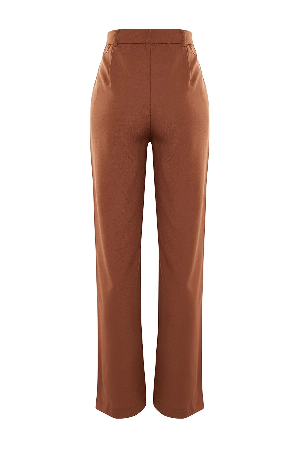 Women's Straight High-Waist Brown Pants