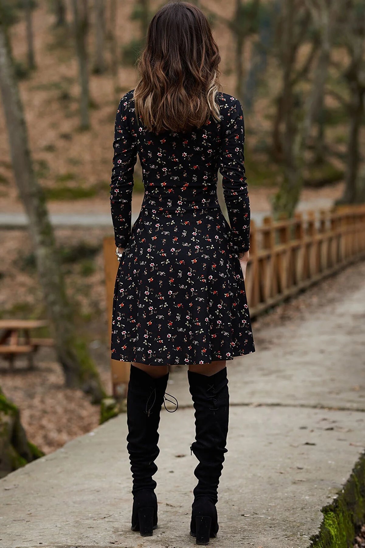 Women's V-Neck Floral Print Dress