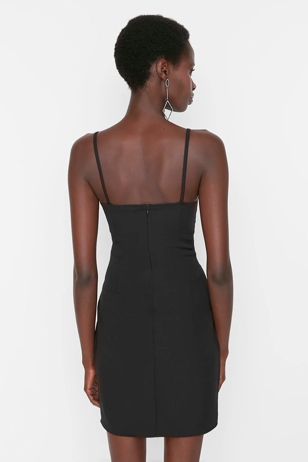 Women's Black Fitted Cut-Out Detailed Dress