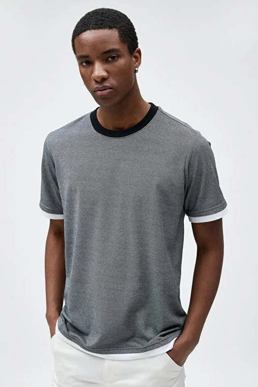 Men’s Detailed Crew Neck Short Sleeve T-Shirt