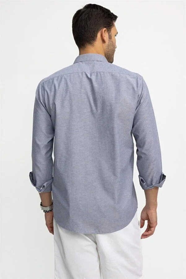 Men’s Buttoned Classic Fit Gray Shirt