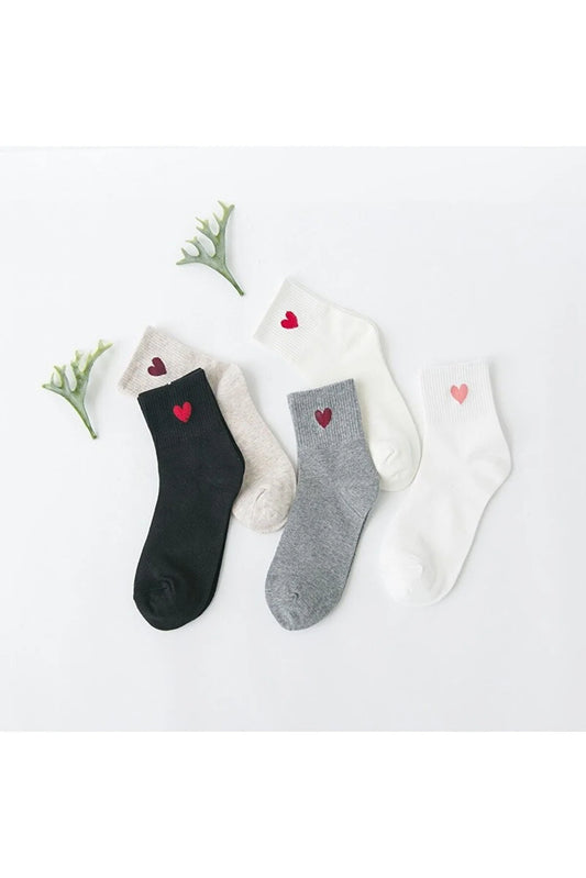 Women's Heart Patterned Socks (5 pairs)