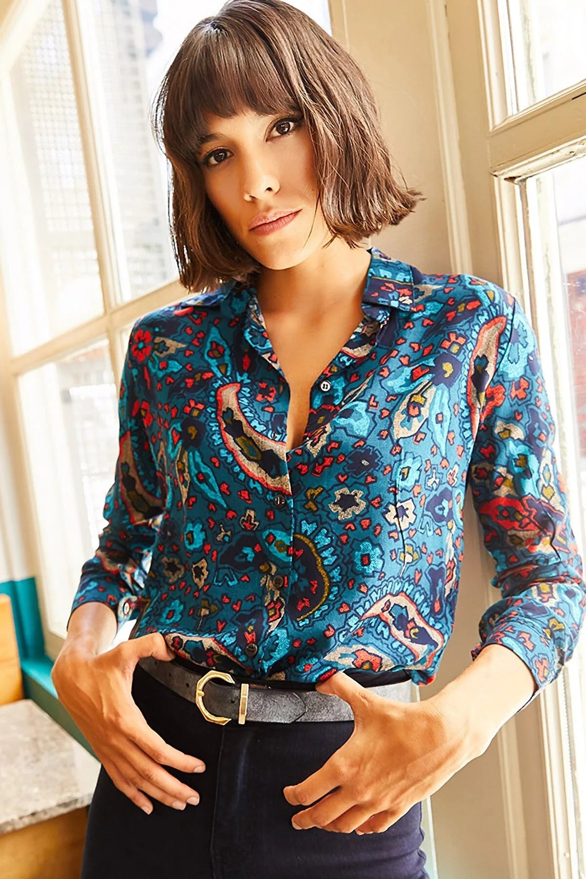 Women's Ethnic Patterned Shirt