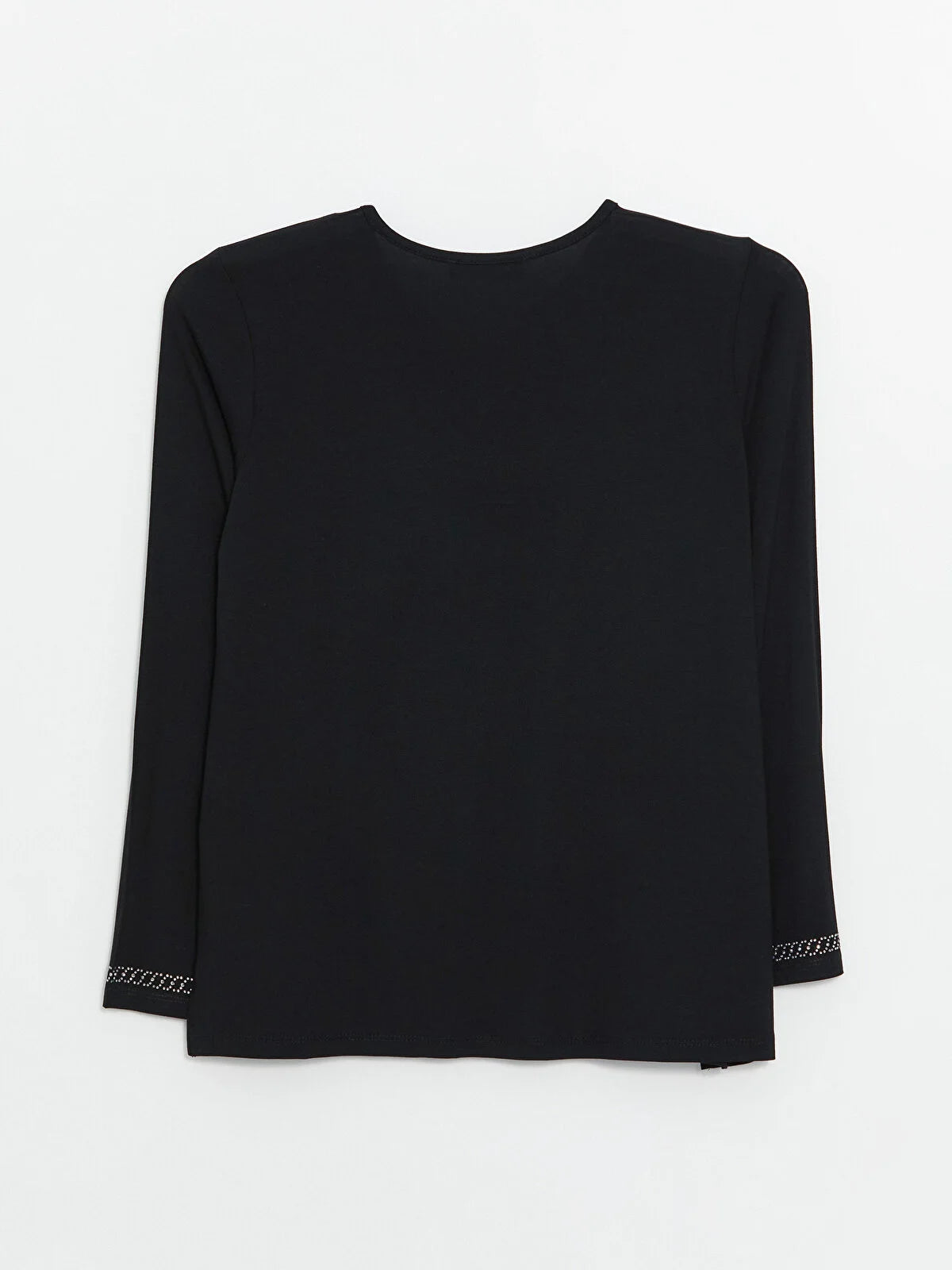 Women's Black V-Neck Long Sleeve Blouse